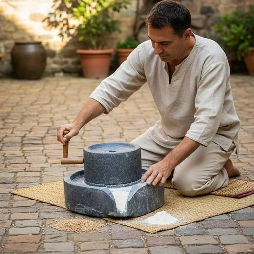 آسیاب دستی سنگی کار درجه یک و بسیار شیک